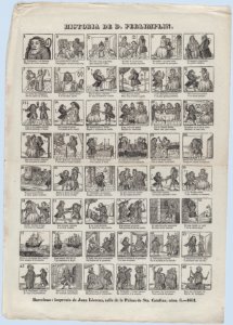 Broadside with 48 scenes relating to the story of Don Perlimplin MET DP875730