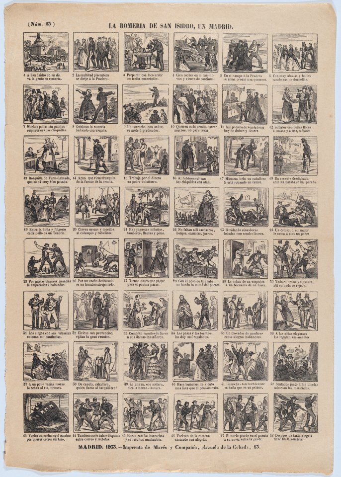 Broadside with 48 scenes relating to the pilgrimage of San Isidro MET DP875647