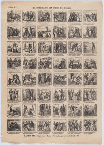 Broadside with 48 scenes relating to the pilgrimage of San Isidro MET DP875647