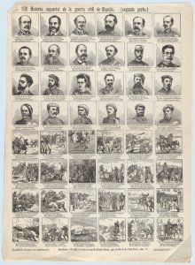 Broadside with 48 scenes telling the 'impartial' story of the civil war in Spain (Part 2) MET DP875791