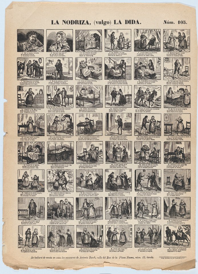 Broadside with 48 scenes relating to the nurse MET DP875794