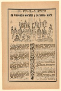 Broadsheet relating to the execution of Florencio Morales and Bernardo Mora MET DP868016