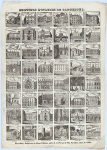 Broadside with 48 views of notable houses in Barcelona MET DP875603