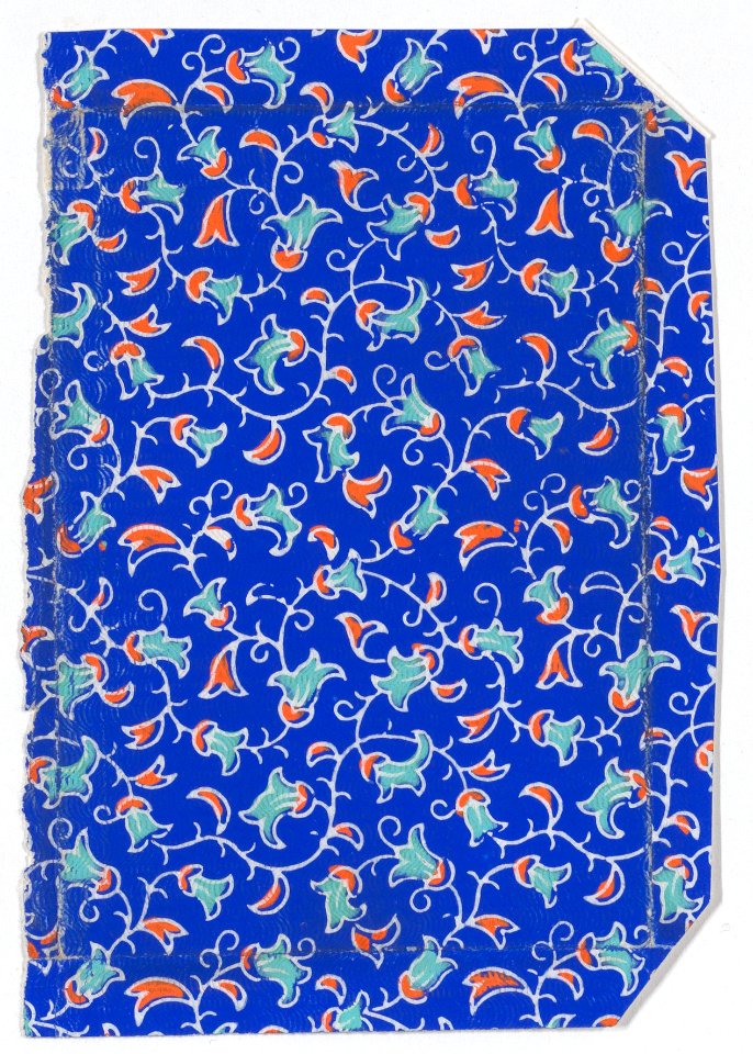 Bright blue sheet with vine pattern Met DP886614