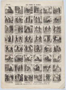 Broadside with 48 scenes relating to the poor people of Madrid MET DP875649