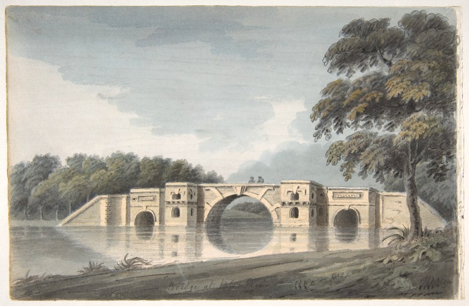 Bridge at Blenheim Palace (recto); York Cathedral (verso) MET DP812138