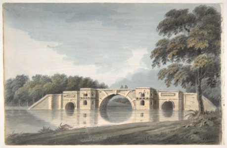 Bridge at Blenheim Palace (recto); York Cathedral (verso) MET DP812138