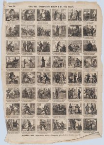Broadside with 48 scenes relating to the lives of the good student and the bad student MET DP875664