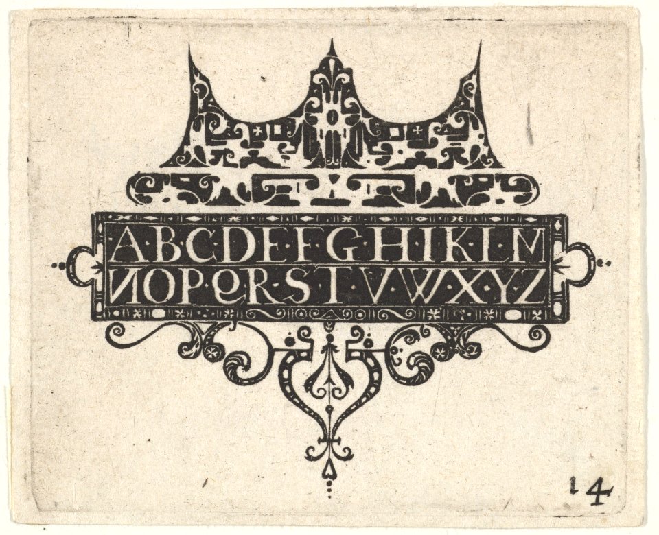 Blackwork Print with the Alphabet MET DP827200