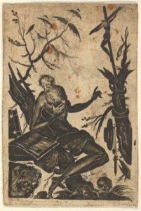 Blackwork Design with Saint Jerome MET DP837104