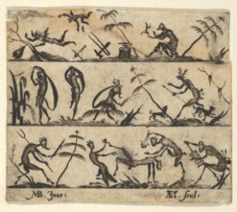 Blackwork Design for Goldsmithwork with Satyrs and Meanads MET DP837101