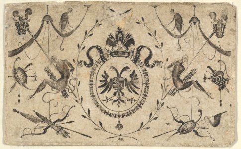 Blackwork Design for Goldsmithwork with the Coat of Arms of a Bishop MET DP837102