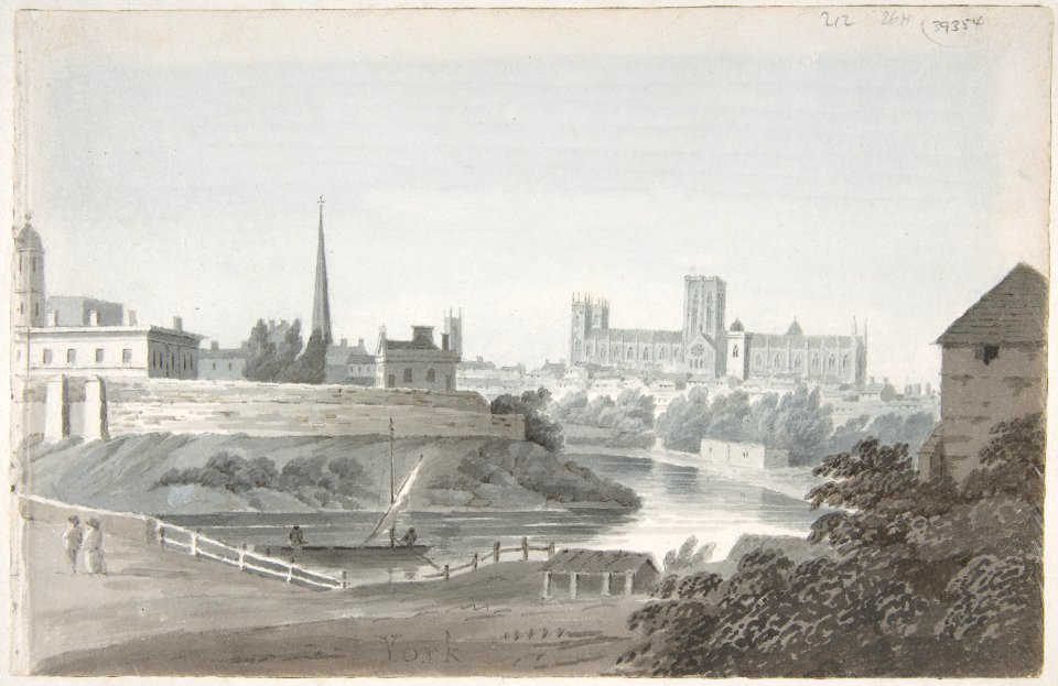 Bridge at Blenheim Palace (recto); York Cathedral (verso) MET DP812139