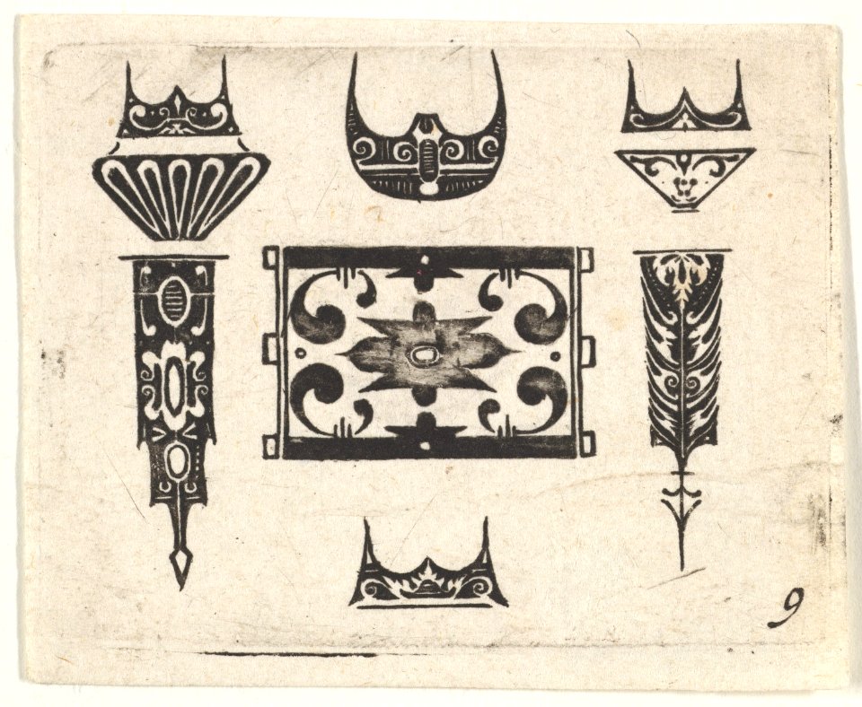 Blackwork Print with Nine Motifs MET DP827195
