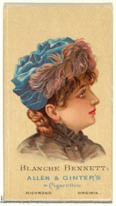 Blanche Bennett, from World's Beauties, Series 2 (N27) for Allen & Ginter Cigarettes MET DP838135