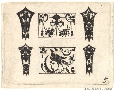 Blackwork Print with a Symmetrical Schweifwerk Pattern MET DP827191