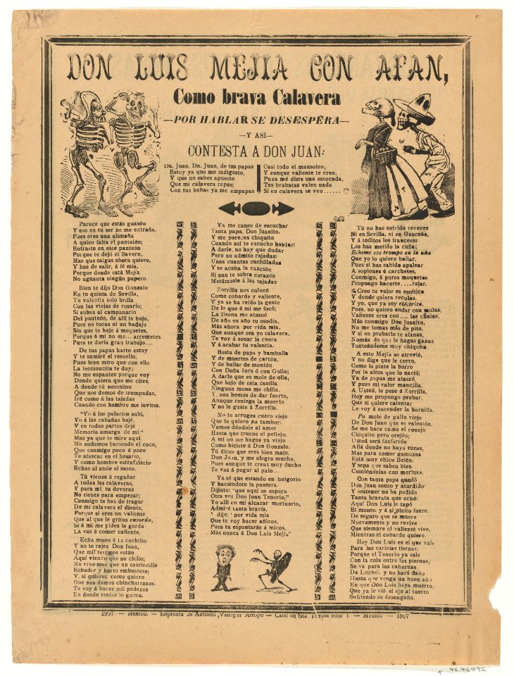 Broadsheet relating to Don Luis Mejia with Afan, a corrida (ballad) in the bottom section MET DP869191