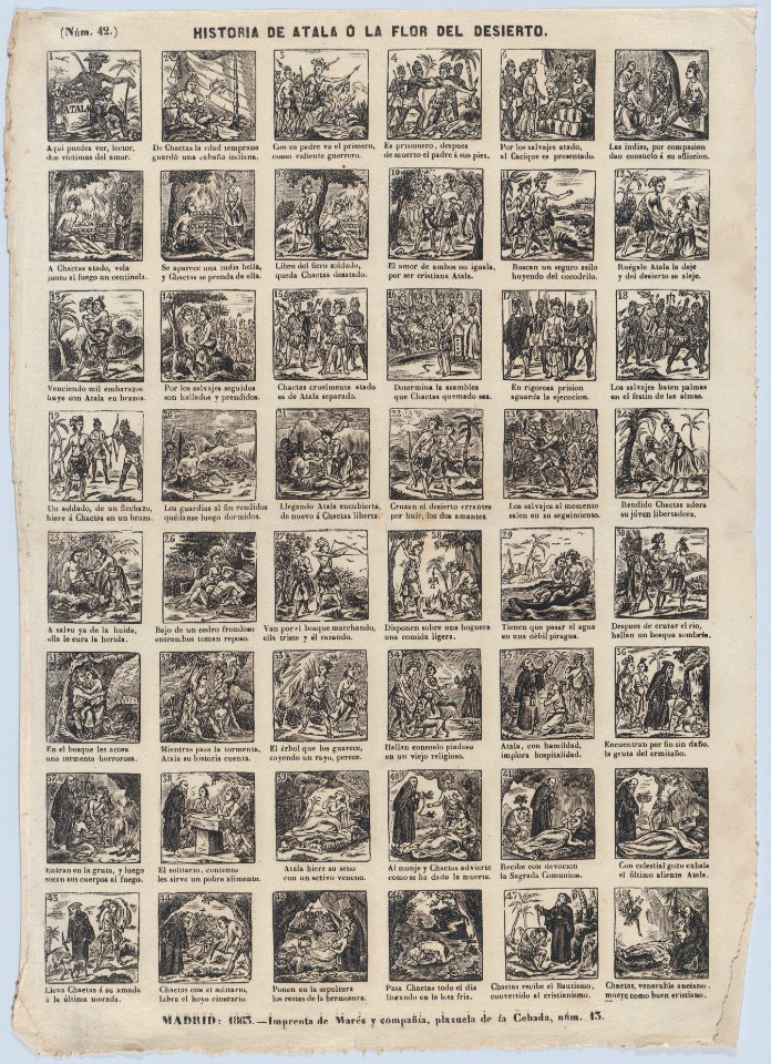 Broadside with 48 scenes depicting the story of Atal or the Flower of the Desert MET DP875643