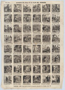 Broadside with 48 scenes depicting the story of Atal or the Flower of the Desert MET DP875643
