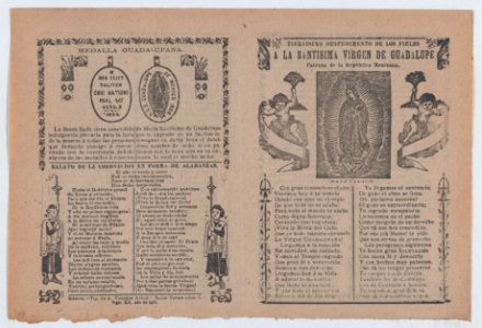Broadsheet relating to the Virgin of Guadalupe who is shown flanked by angels MET DP868523
