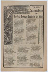 Broadsheet relating to a train accident in Guanajuatense and the many fatalities MET DP874528