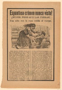 Broadsheet relating to the sensational story of a woman who was worse than wild animals, and a girl with clothing sewn to her body MET DP868015