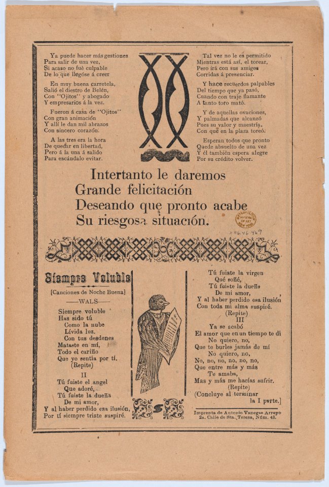 Broadsheet relating to the skillful bullfighter Rodolfo Gaona MET DP874527