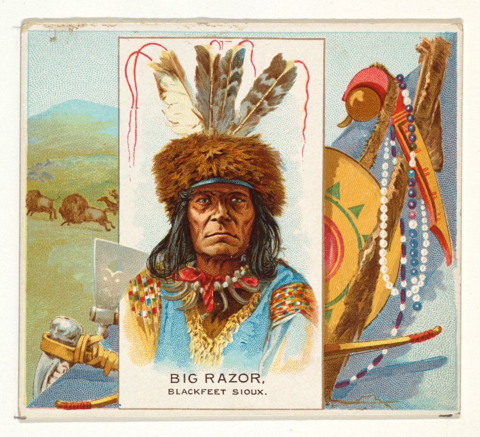 Big Razor, Blackfeet Sioux, from the American Indian Chiefs series (N36) for Allen & Ginter Cigarettes MET DP838931