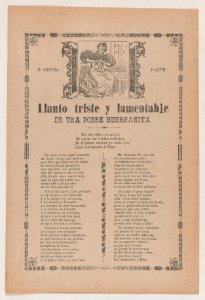 Broadsheet relating to the sad cry of a poor orphan girl, her lament in verse in the bottom section MET DP869132