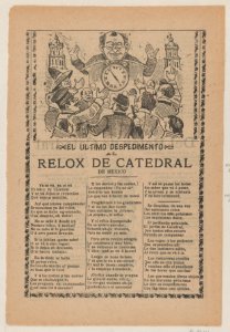 Broadsheet relating to the new clock installed in the cathedral in Mexico City in June 1905 MET DP869140