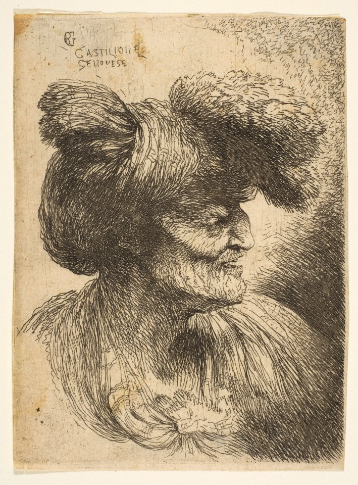 Bust of Beardless Old Man in Profile Facing Right MET DP816393