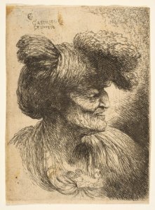 Bust of Beardless Old Man in Profile Facing Right MET DP816393