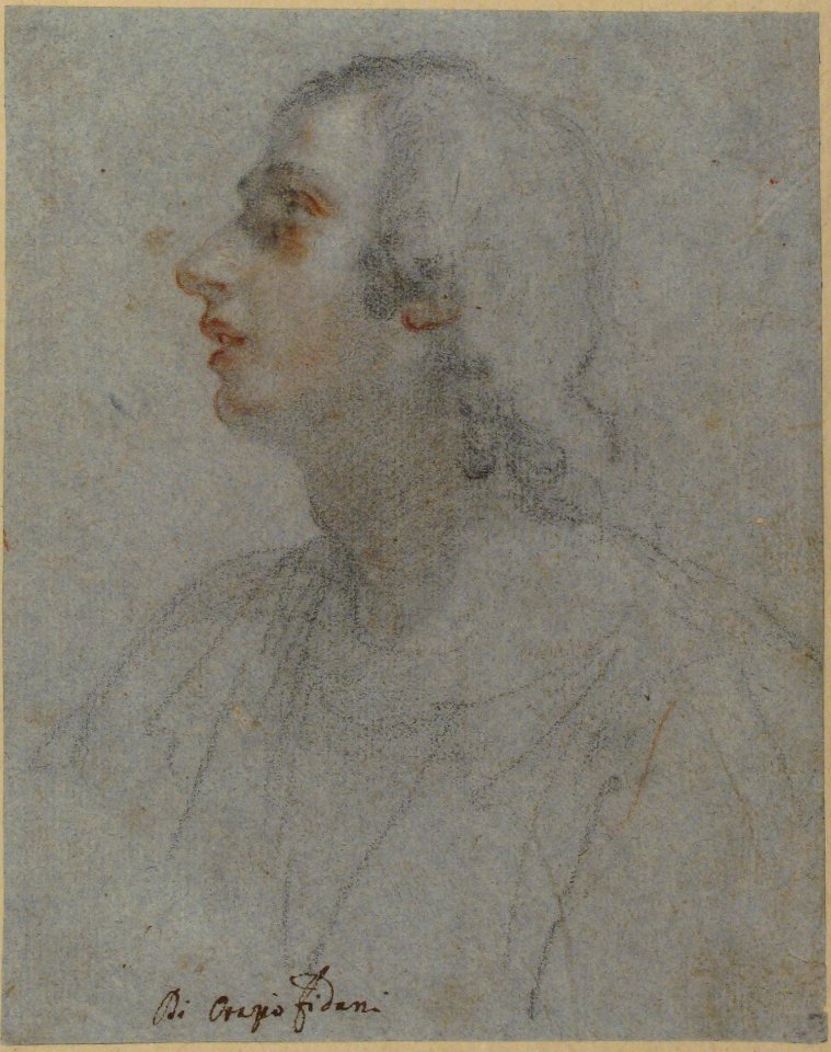 Bust of a Youth Looking to Upper Left (recto); Study of Drapery (verso) MET 1974.270