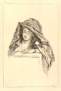 Bust Portrait of a Woman wearing a Hooded Mantle MET DP825496