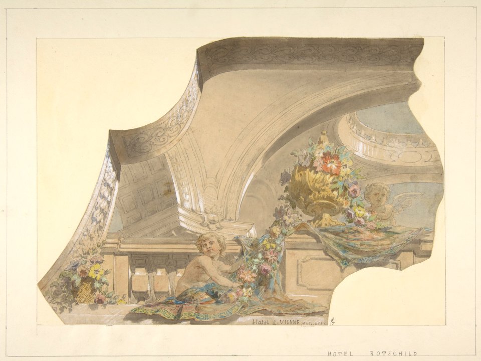 Ceiling and Cove Designs for Stairway, Hôtel Rothschild, Vienna MET DP811096