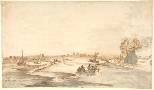 Canal Landscape with Figures MET DP800703