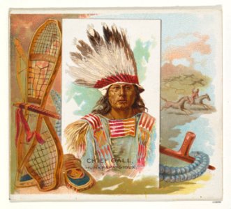 Chief Gall, Hunkpapa Sioux, from the American Indian Chiefs series (N36) for Allen & Ginter Cigarettes MET DP838922