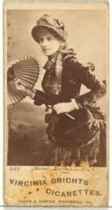 Card 409, Jennie Bernhardt, from the Actors and Actresses series (N45, Type 1) for Virginia Brights Cigarettes MET DP828896