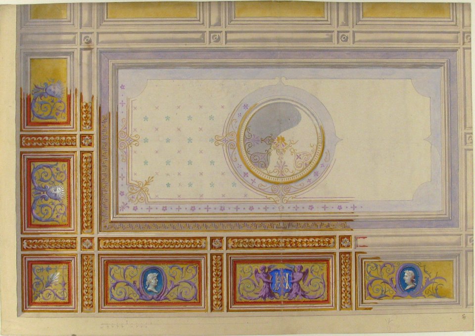 Ceiling Design for Bedroom of Duchesse de Newcastle, Hôtel of Madame Hope MET 67.827.98