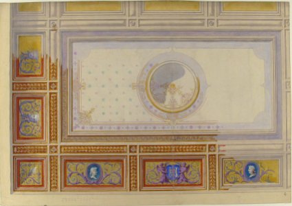 Ceiling Design for Bedroom of Duchesse de Newcastle, Hôtel of Madame Hope MET 67.827.98