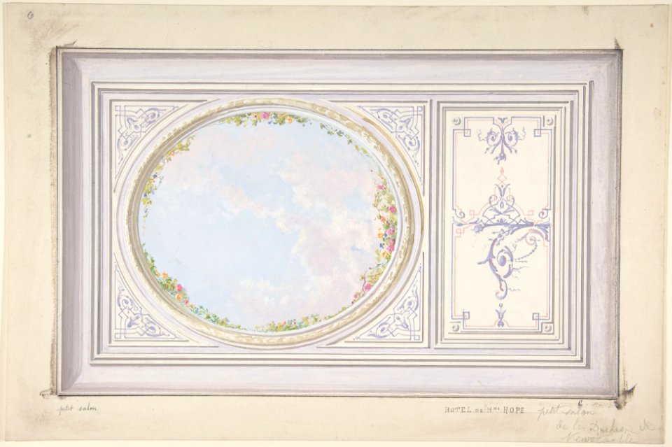 Ceiling Design for the "Petit Salon" of the Duchess of Newcastle, Hôtel Hope MET DP806919