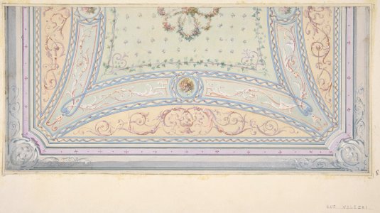 Ceiling design for a house on the rue Velezai MET DP811200
