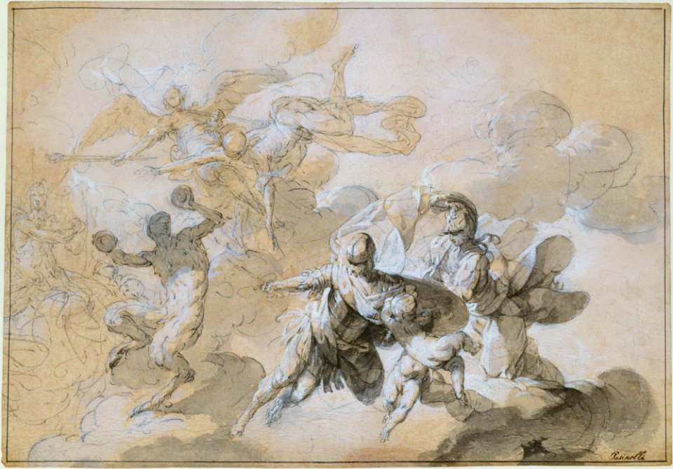 Ceiling Decoration with Mars, Minerva, and a Dancing Satyr MET DT6120