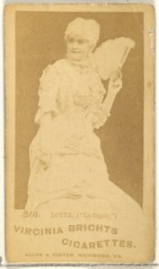 Card 310, Lotta, "La Cigale," from the Actors and Actresses series (N45, Type 1) for Virginia Brights Cigarettes MET DP829664