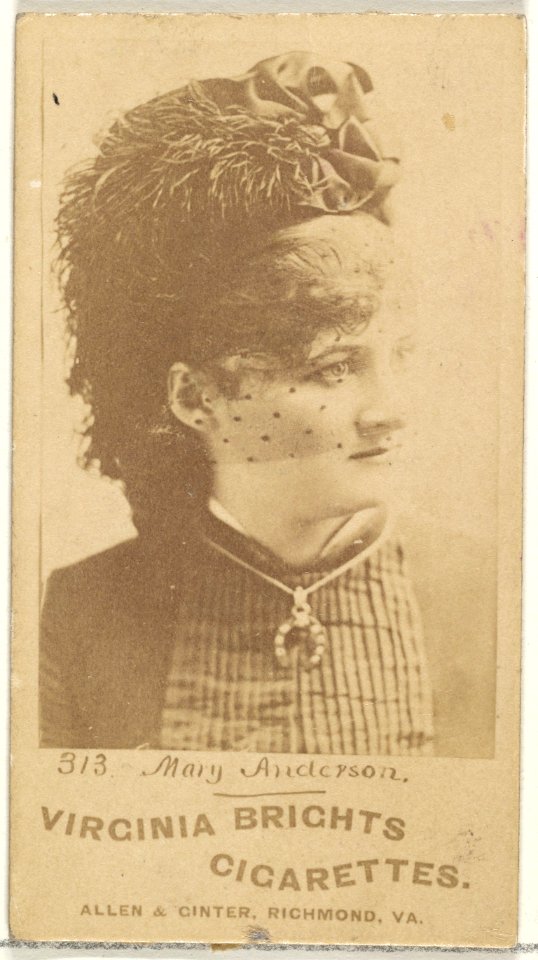 Card 313, Mary Anderson, from the Actors and Actresses series (N45, Type 1) for Virginia Brights Cigarettes MET DP828873