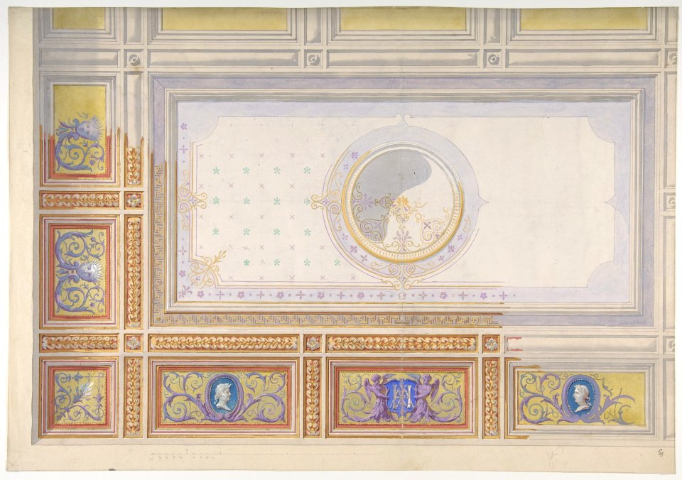 Ceiling Design for Bedroom of Duchesse de Newcastle, Hôtel of Madame Hope MET DP811105