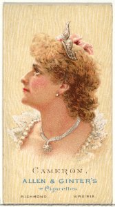 Cameron, from World's Beauties, Series 2 (N27) for Allen & Ginter Cigarettes MET DP838149