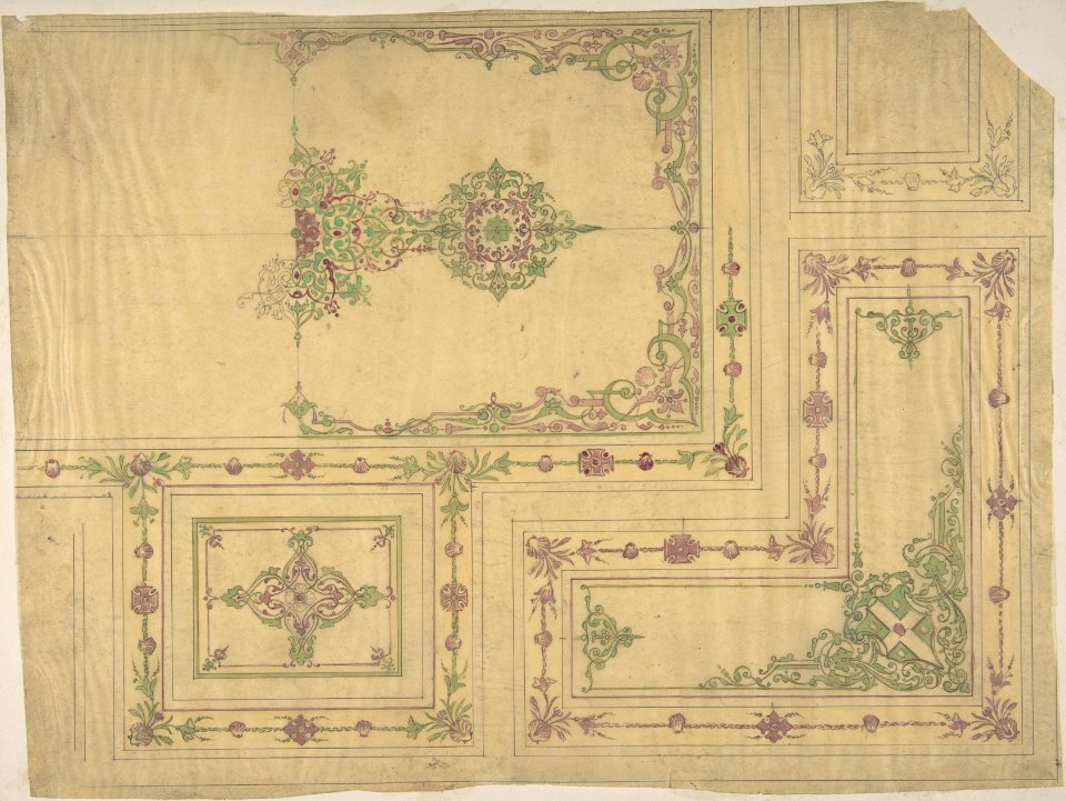 Ceiling Design in Moorish Style for the de la Rochejaquelein Family MET DP807054