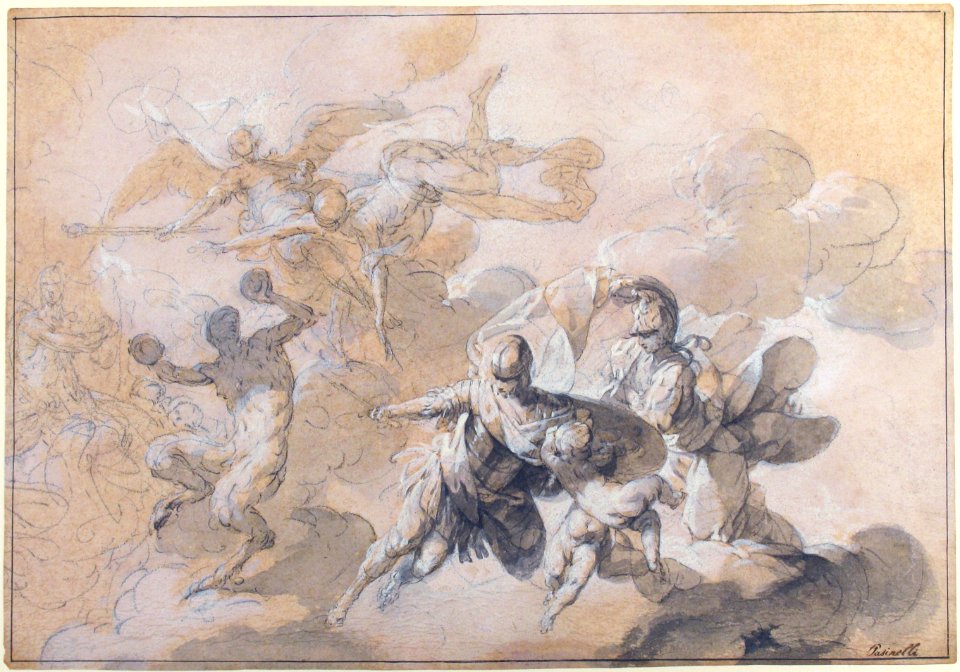 Ceiling Decoration with Mars, Minerva, and a Dancing Satyr MET 1989.153