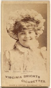 Card 344, Gracie Wilson, from the Actors and Actresses series (N45, Type 1) for Virginia Brights Cigarettes MET DP830565